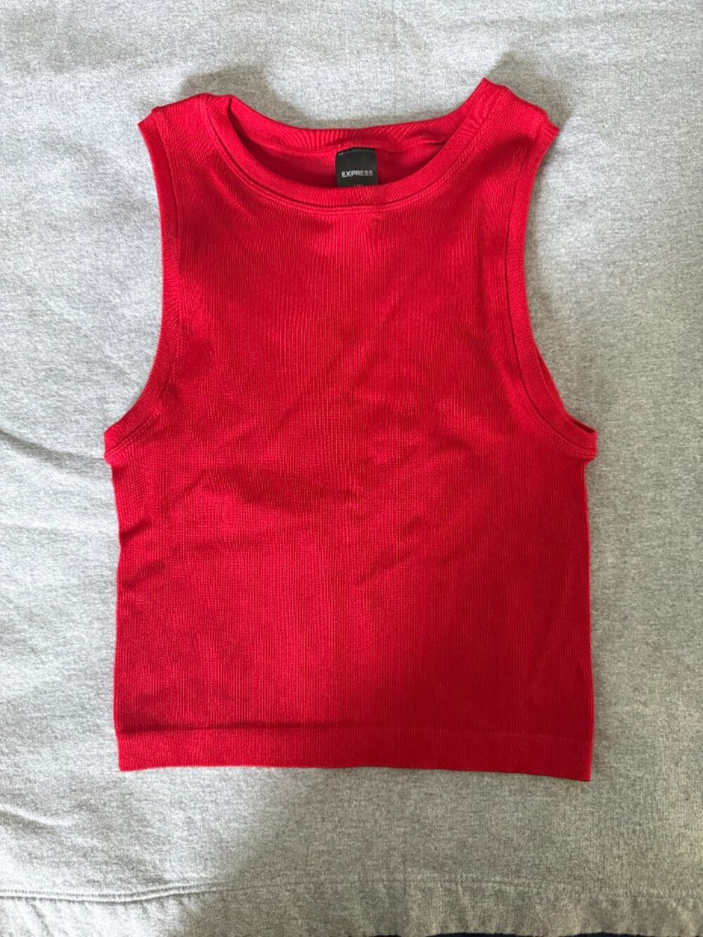 Express Ribbed Tank Top (Red) - Picture 2 of 4